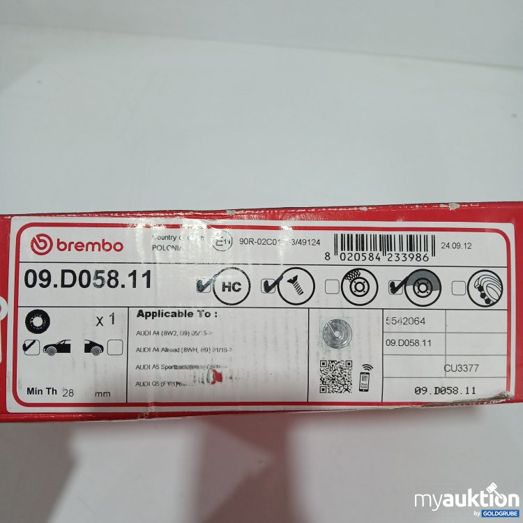 Artikel Nr. 799335 Artikel Nr. 799335: Brembo Bremsscheibe 09.D058.11