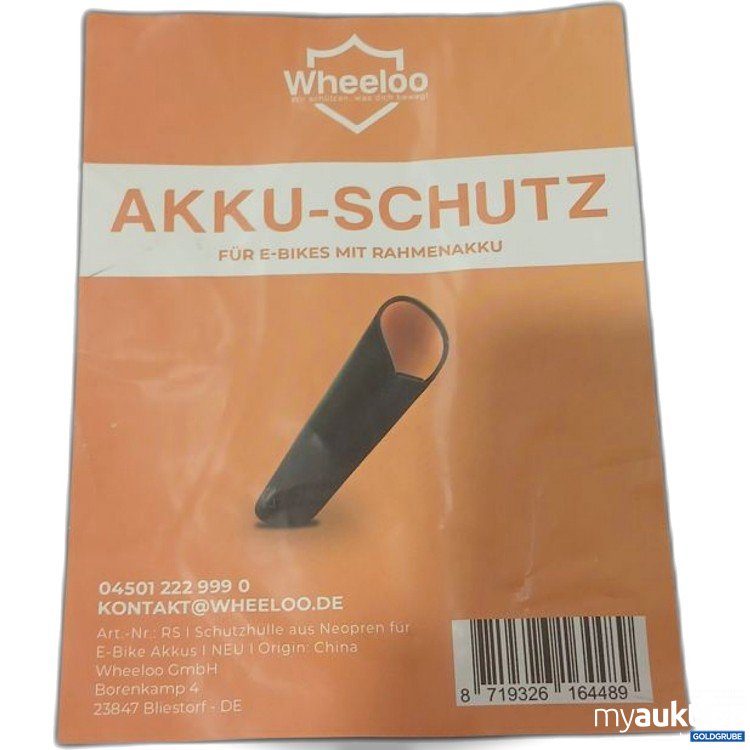 Artikel Nr. 993336 Artikel Nr. 993336: Wheelo Akku-Schutz für E-Bikes mit Rahmenakku
Ca 53x16cm