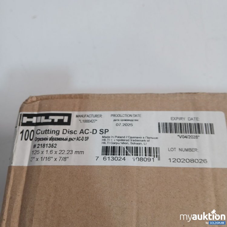 Artikel Nr. 442337: Hilti Cutting Disc AC-D SP 125x1.6x22.23 mm 100Stk