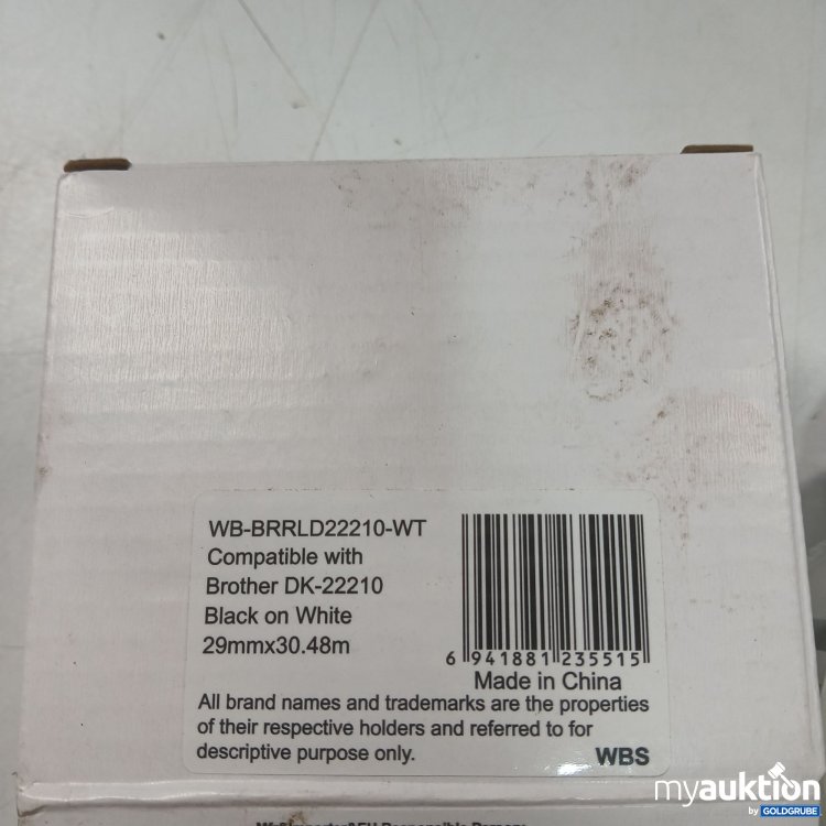 Artikel Nr. 445337 Artikel Nr. 445337: WBS RL-B-D22210 Thermo-Endlosetikettenrolle, weiß 29mmx30.48m