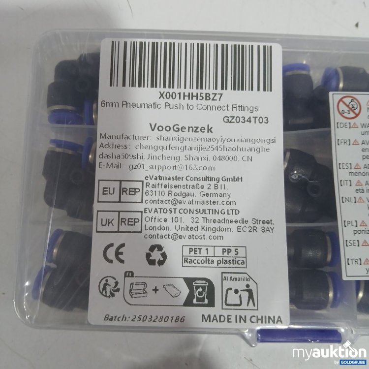 Artikel Nr. 932337: VooGen zek Verbinder 6mm Pneumatik Set