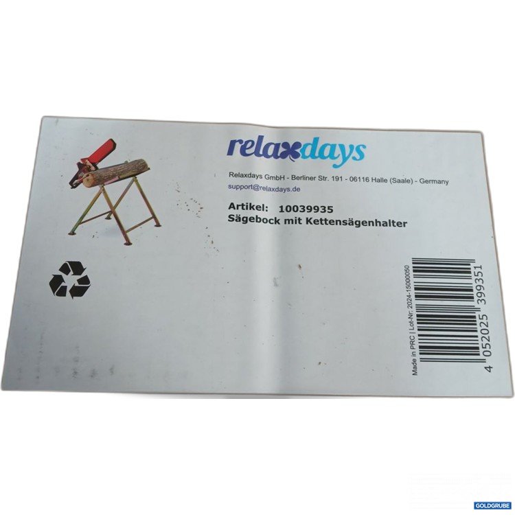 Artikel Nr. 442338: relaxdays Sägebock mit Kettensägenhalter 10039935