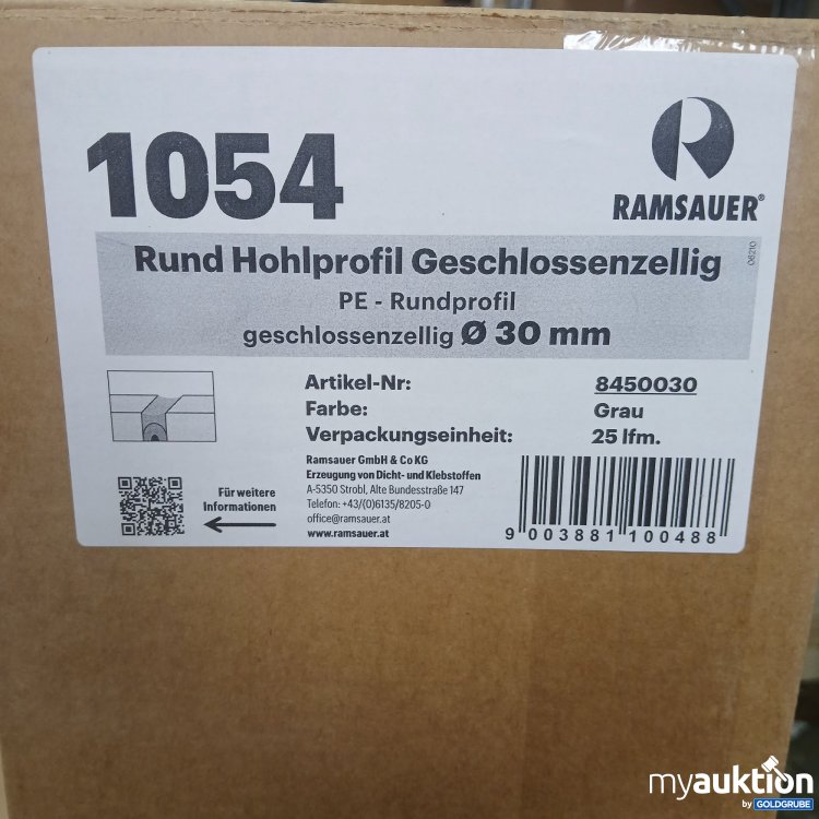 Artikel Nr. 525338: Ramsauer Rund Hohlprofil Geschlossenzeilig ø30mm grau 25lfm. 