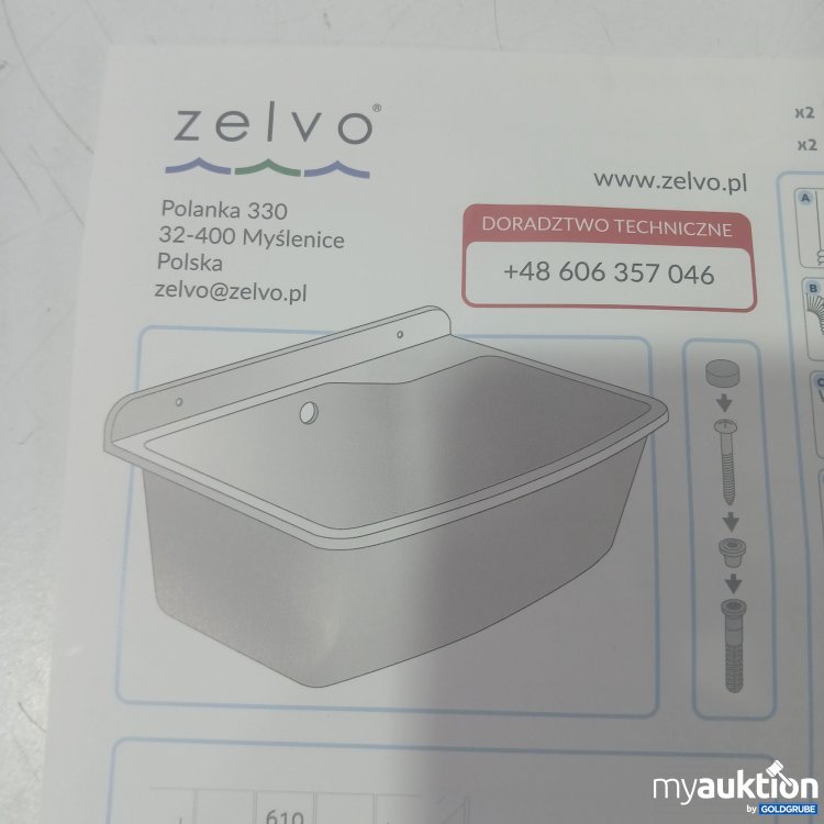 Artikel Nr. 995338 Artikel Nr. 995338: Zelvo Maximus Ausgussbecken zur Wandmontage ca 61x44x23cm