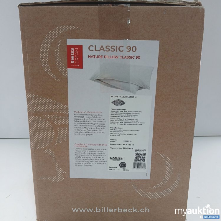 Artikel Nr. 921339: Swiss Dream By Billerbeck Classic 90 Kissen Daunen  65x100cm 