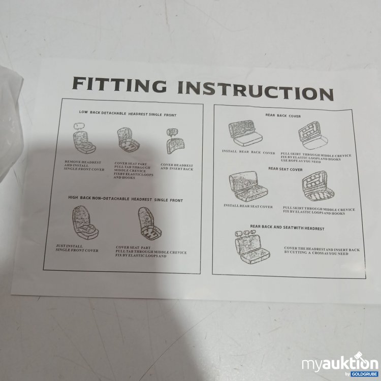 Artikel Nr. 980339 Artikel Nr. 980339: Fitting Instruction Sitzbezüge
