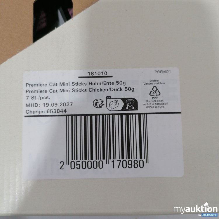 Artikel Nr. 951340: Premiere Cat Mini Sticks Huhn/Ente  7x50g