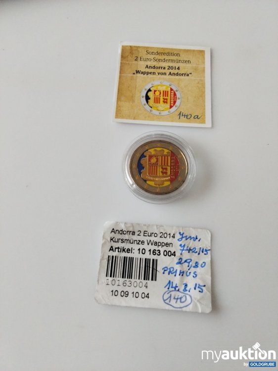 Artikel Nr. 396341 Artikel Nr. 396341: 2 Euro Sammelmünze Andorra 2014 farbig