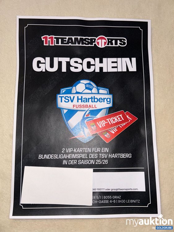 Artikel Nr. 904341: 2 VIP-Karten für ein Heimspiel des TSV Hartberg 