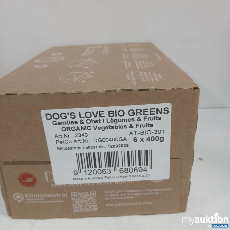 Artikel Nr. 998341: Dogs Love Bio Greens Gemüse & Obst 6×400g 