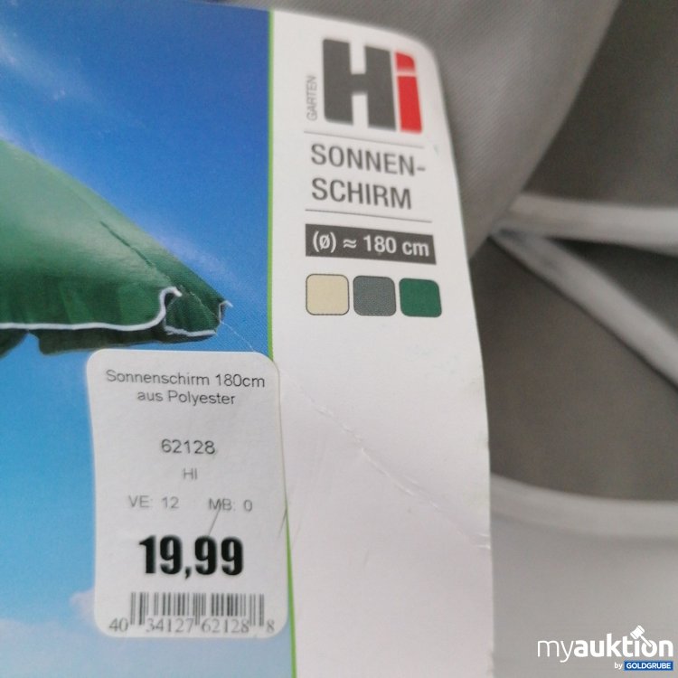 Artikel Nr. 441342: Hi Garten Sonnenschirm 180cm 62128 grau 