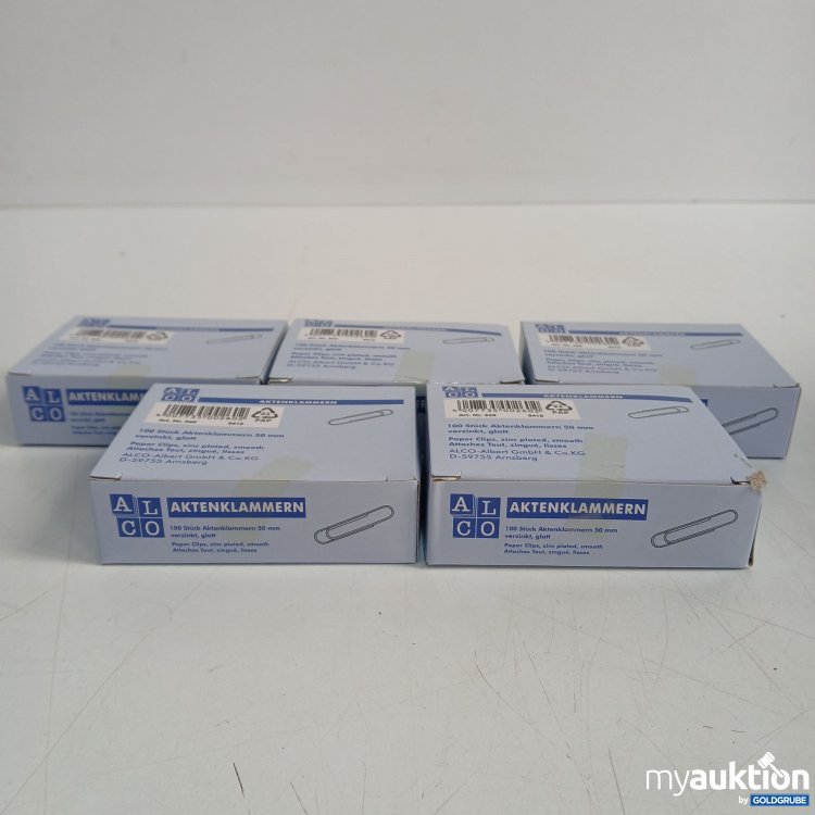 Artikel Nr. 865342: 5 Packungen Alco Aktenklammern 50mm 100Stück  260 