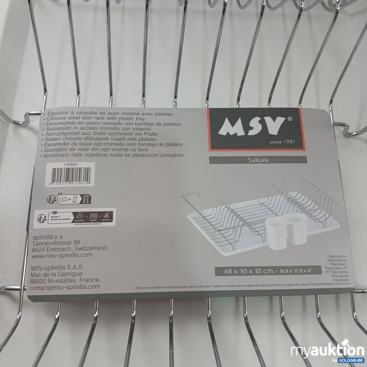 Artikel Nr. 921342: MSV Sakura 48x30x10cm Abtropfgestell aus Stahl verchromt mit Platte 