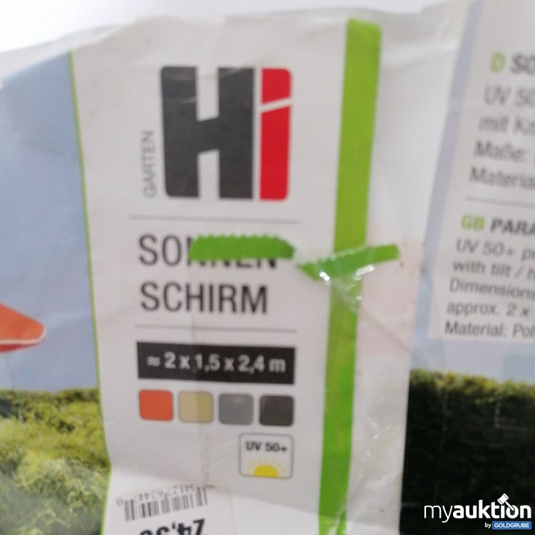 Artikel Nr. 441343: Hi Garten Sonnenschirm 2x1,5mx2,4m grau 62447 
