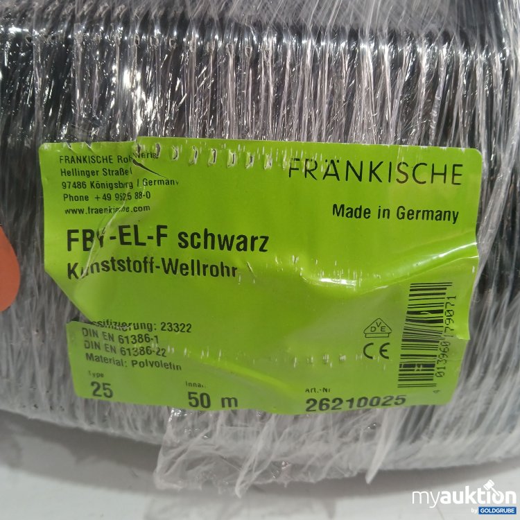 Artikel Nr. 443343 Artikel Nr. 443343: Fränkische Kunststoff Wellrohr schwarz 50m 26210025