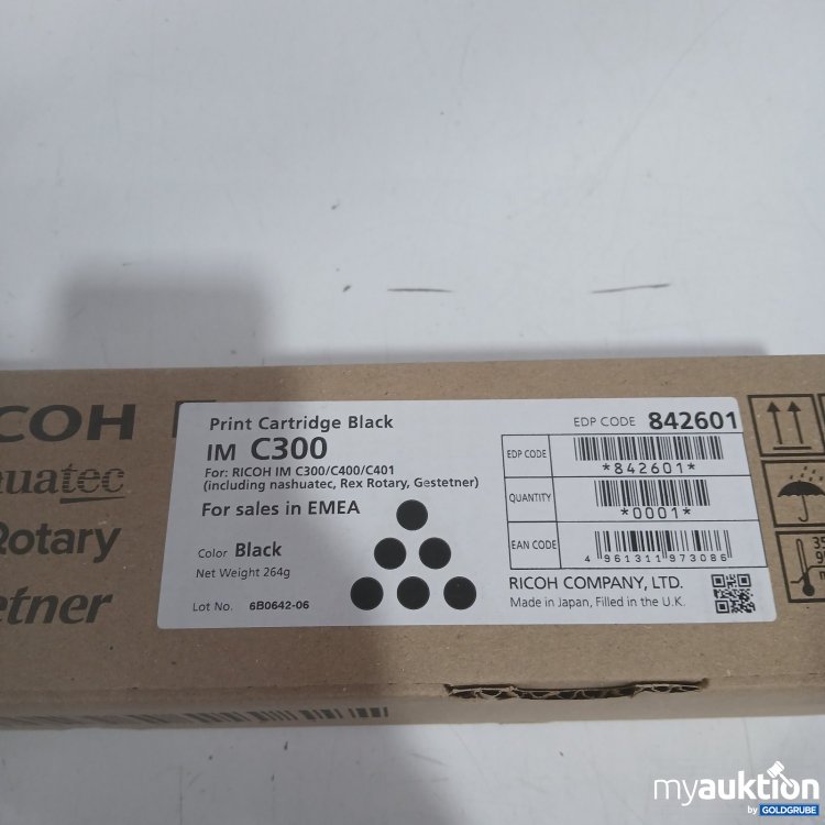 Artikel Nr. 463343 Artikel Nr. 463343: Ricoh Print Cartridge Black IM C300 264g