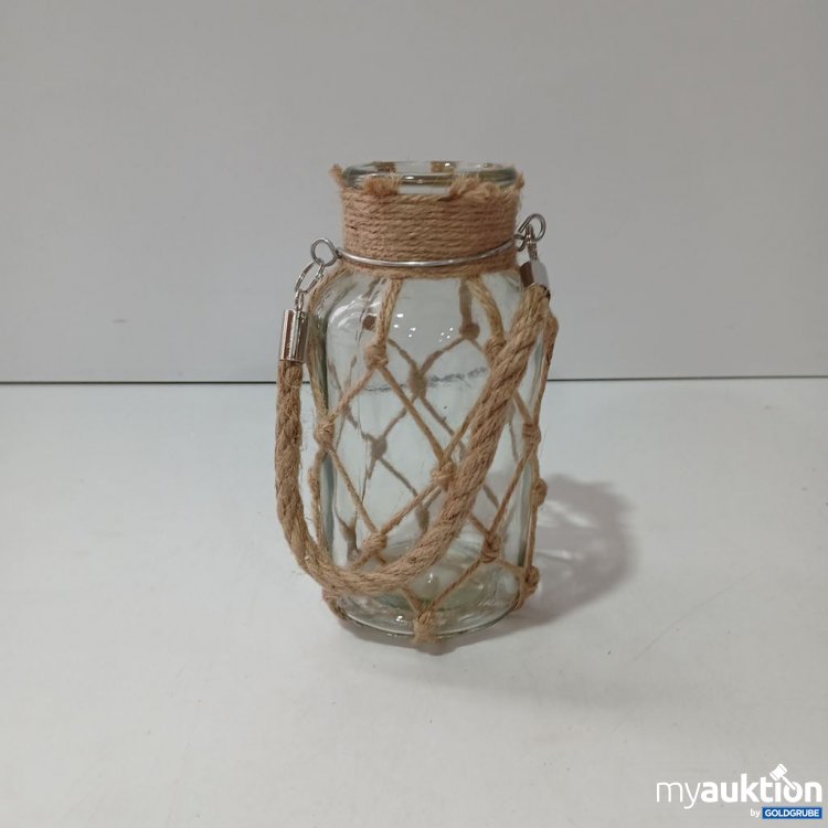 Artikel Nr. 964343 Artikel Nr. 964343: Glasvase mit Juteseil Halterung