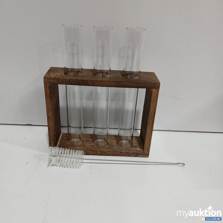 Artikel Nr. 890344: Reagenzglas Vermehrungsstation mit Holzständer und Bürste