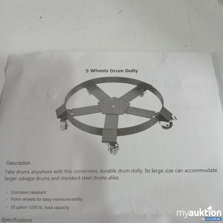 Artikel Nr. 444345 Artikel Nr. 444345: 5Wheels Drum Dolly ø ca. 60cm