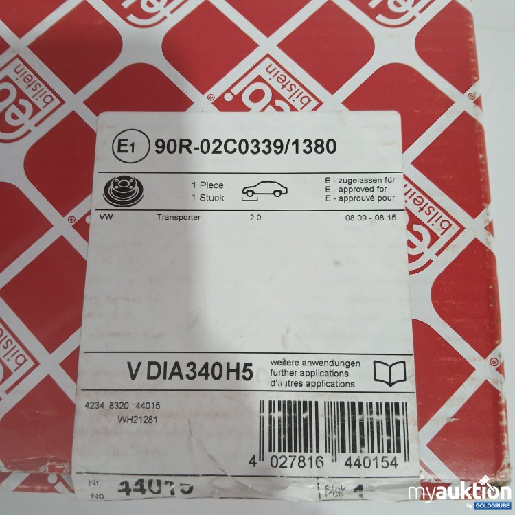Artikel Nr. 848345: Febi Bremsscheibe 90R-02C0339/1380