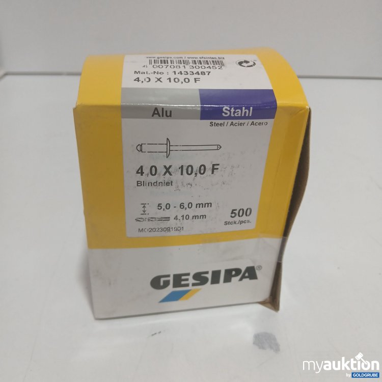Artikel Nr. 902345: Gesipa Blindniet 4,0x10,0F 1433487 500 Stück 