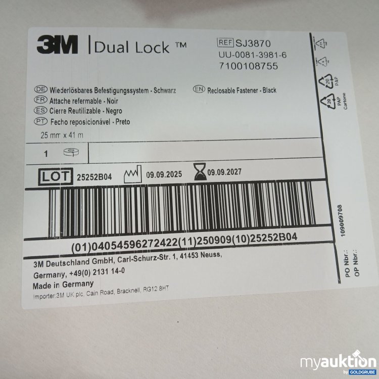 Artikel Nr. 445346 Artikel Nr. 445346: 3M Dual Lock Wiederlösbares Befestigungssystem Schwarz 25mmx41m