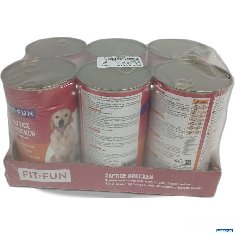 Artikel Nr. 460346: Fit+Fun Hundefutter saftige Brocken mit Geflügel 6x1240g 