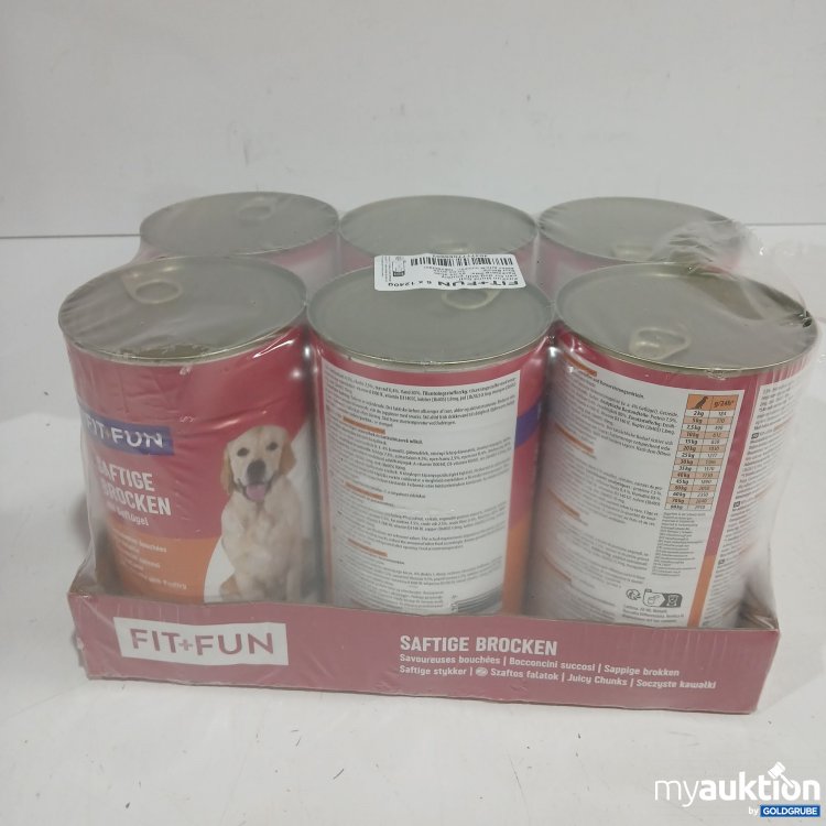 Artikel Nr. 460346: Fit+Fun Hundefutter saftige Brocken mit Geflügel 6x1240g 