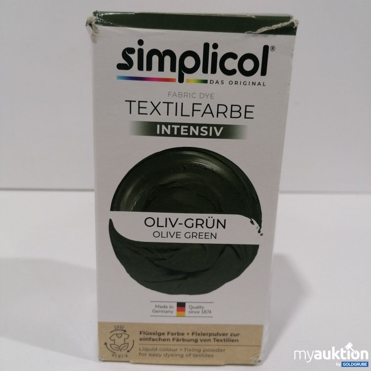 Artikel Nr. 896346: Simplicol Textilfarbe Intensiv Olivgrün  150ml Farbe, 400g Fixierpulver