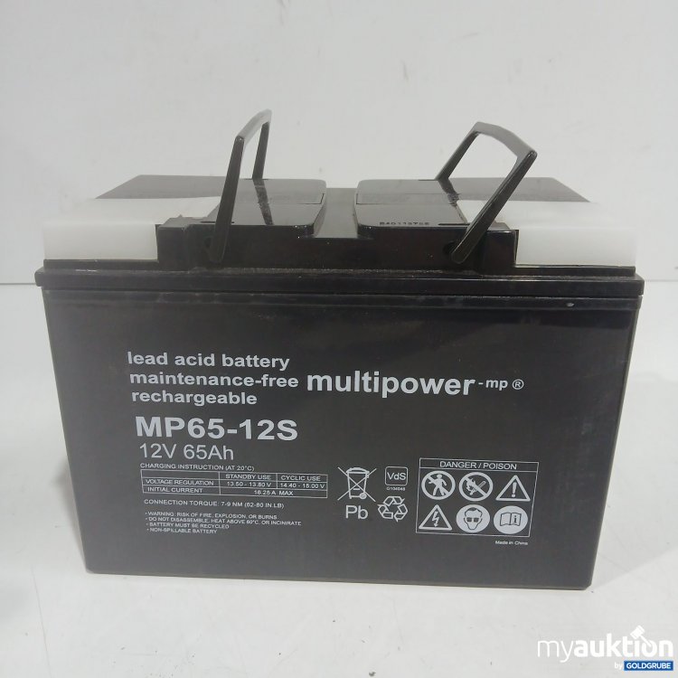 Artikel Nr. 463348 Artikel Nr. 463348: multipower MP65-12S Bleiakku 12V 65Ah