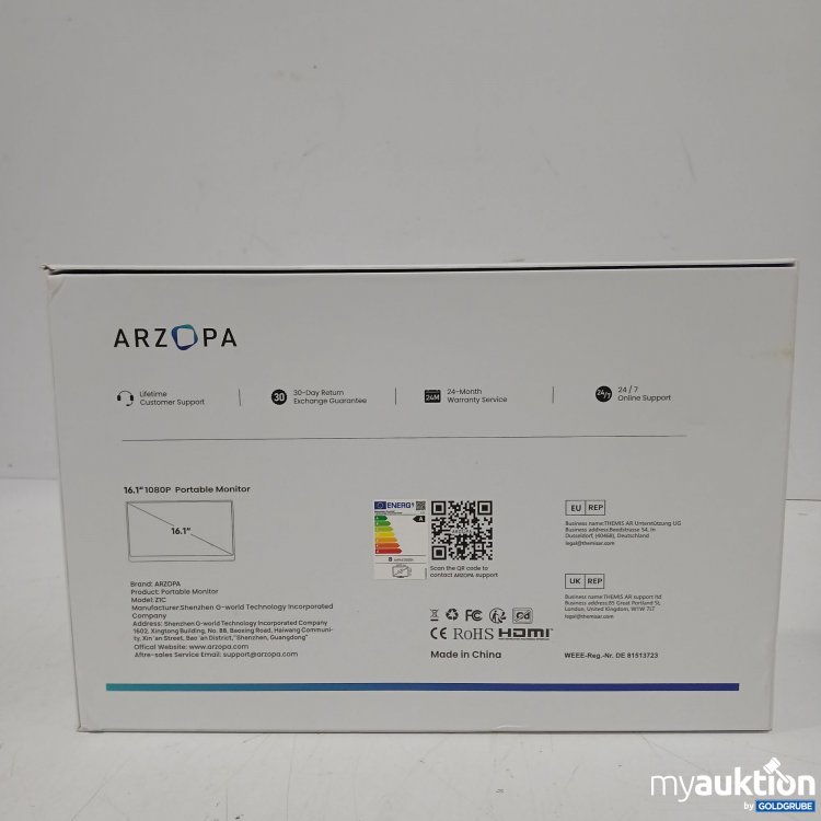 Artikel Nr. 956348: Arzopa 16.1" 180P Portable Monitor 