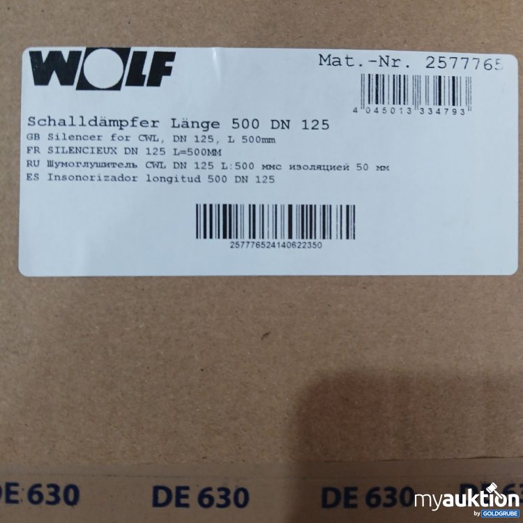 Artikel Nr. 442349: WOLF Schallschaldämpfer Länge 500 DN125 2577765