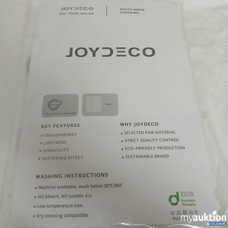 Artikel Nr. 817349 Artikel Nr. 817349: Joydeco White Sheer Curtains 140x145cm