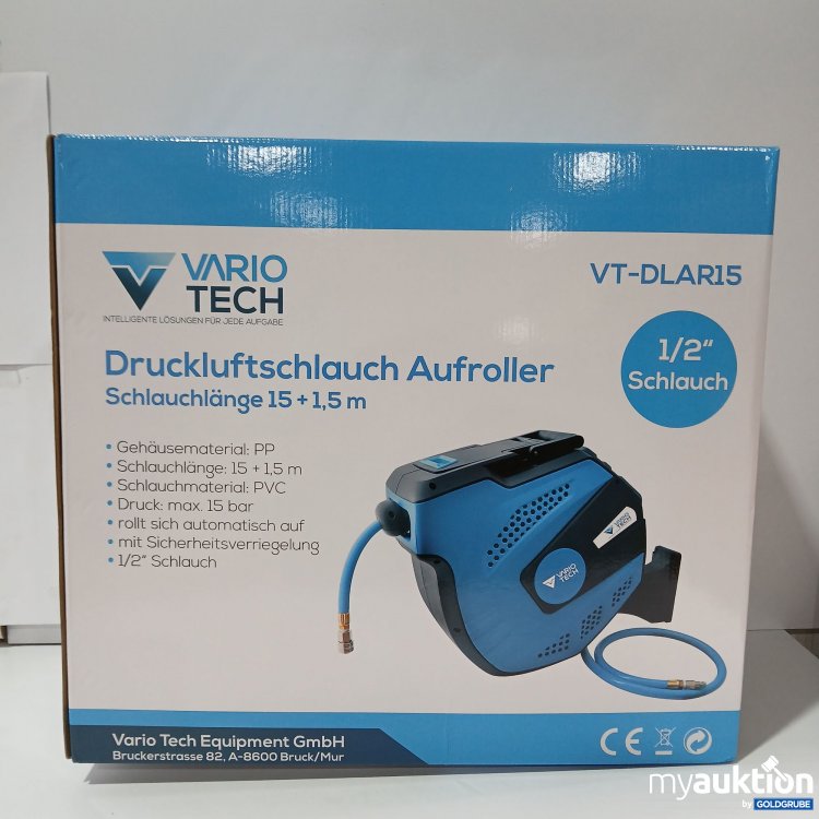 Artikel Nr. 854349 Artikel Nr. 854349: Variante Tech Druckluftschlauch Aufroller VT-DLAR15