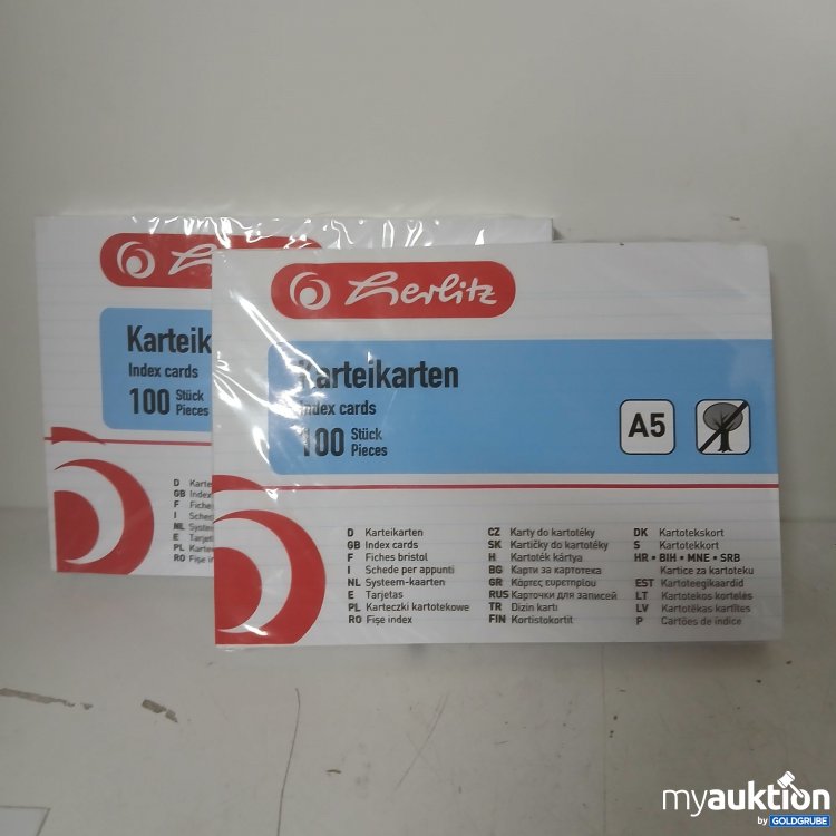 Artikel Nr. 906349 Artikel Nr. 906349: Herlitz Karteikarten A5 2er Pack x100 Stück