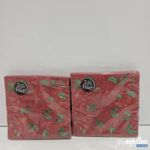 Auktion TableHome Servietten rot mit Weihnachtsmotiv 2x33x33