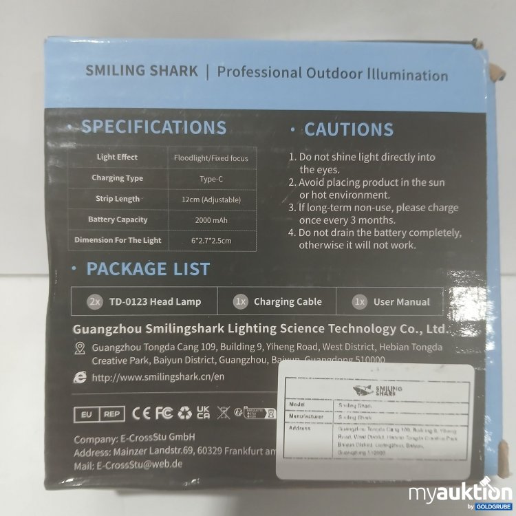 Artikel Nr. 873350 Artikel Nr. 873350: Smiling Shark Headlamp TD-0123