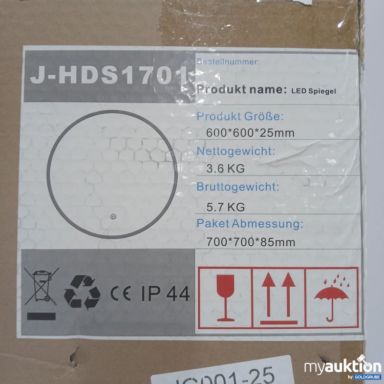 Artikel Nr. 518351: J-HDS1701 LED Spiegel 600x600x25mm