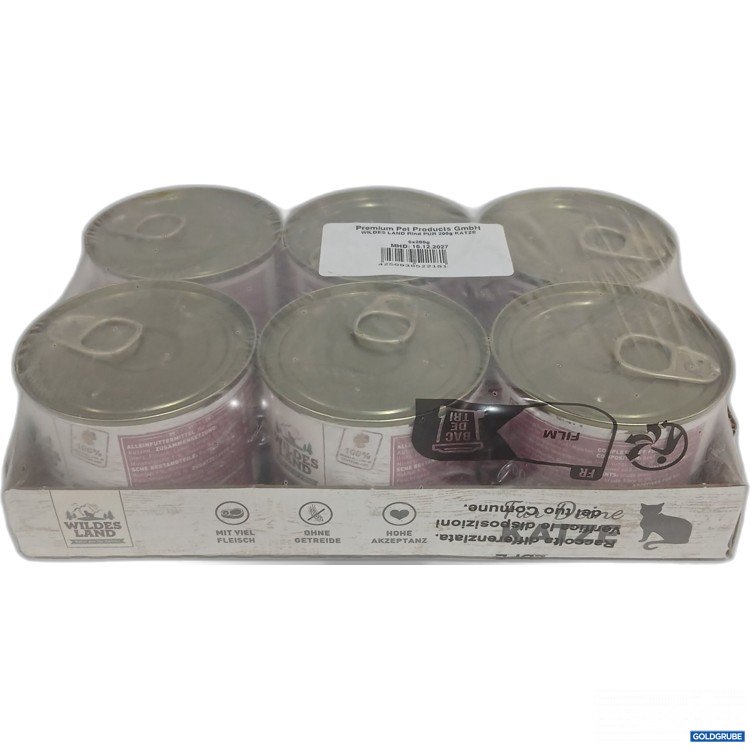 Artikel Nr. 990351 Artikel Nr. 990351: Wildes Land Katzenfutter Adult Rind Pur 6x200g