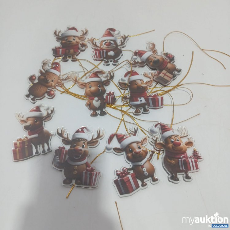 Artikel Nr. 852352: 10 Stück Weihnachtsbaum Rentier Anhänger