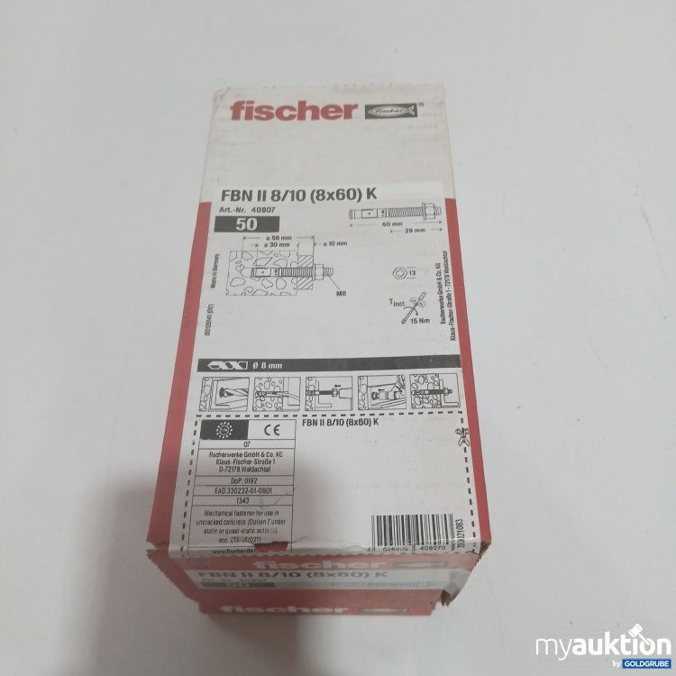 Artikel Nr. 902352: Fischer FBN II 8/10 (8x60) K 40807 50 Stück 