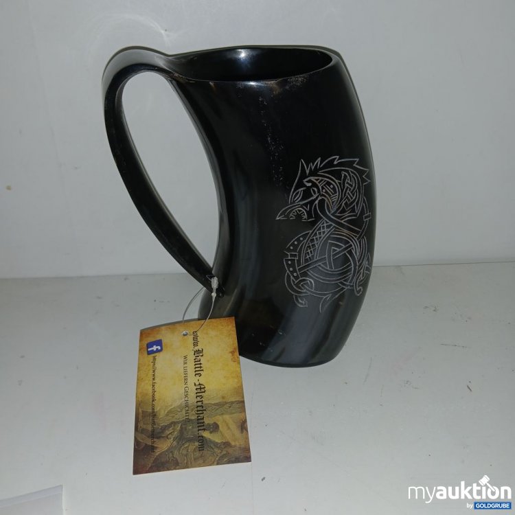 Artikel Nr. 922355: Battle Merchant Bierkrug aus Horn Fenrir der Nordische Wolf