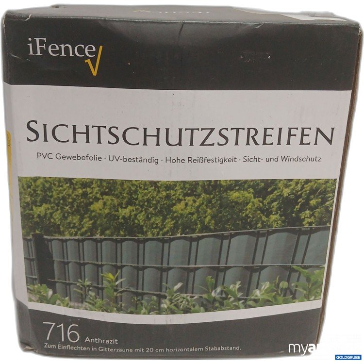 Artikel Nr. 971355 Artikel Nr. 971355: I Fence Sichtschutzstreifen 716 Anthrazit 50x19cm + 30 Befestigungsclips