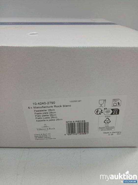Artikel Nr. 447356 Artikel Nr. 447356: Villeroy & Boch Manufacture Rock blanc Pastateller 28 cm 6x28