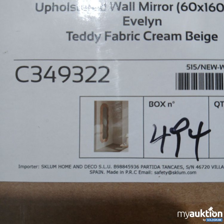 Artikel Nr. 814356: Sklum Upholstered Wall Mirror 60x160cm Evelyn C349322 Beige