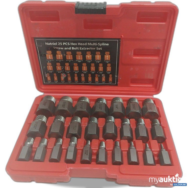 Artikel Nr. 887356: Hatriel 25 Stück Hex Head Multi-Spline Screw and Bolt Extractor Set