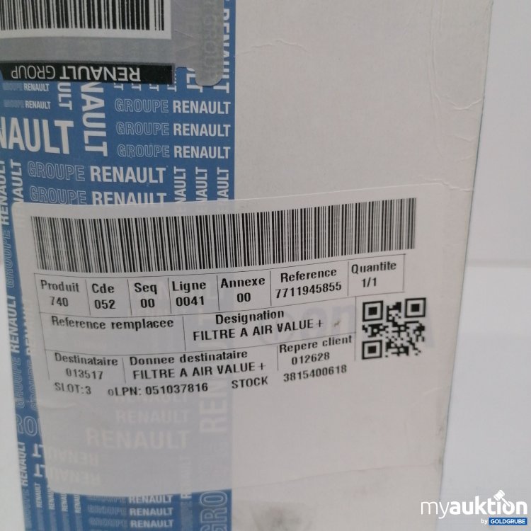 Artikel Nr. 439357 Artikel Nr. 439357: Value Renault Group 7711945855 Filter A Air Value