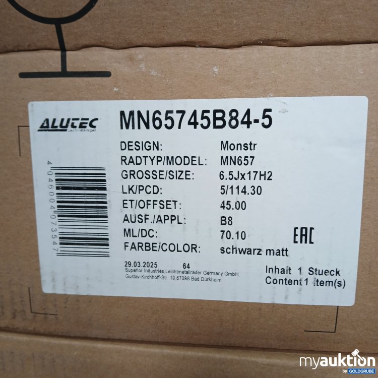 Artikel Nr. 867357: Alutec MN65745B84-5 Monstr  MN657 6.5Jx17H2 5/114.30  2stk