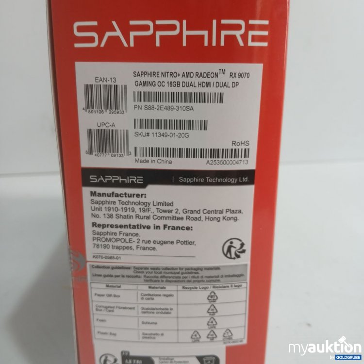 Artikel Nr. 996357 Artikel Nr. 996357: Sapphire Nitro+ AMD Radeon RX9070 16GB
