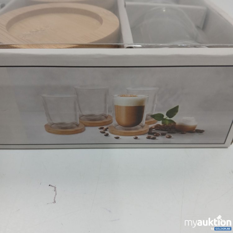 Artikel Nr. 977359: Kitchen Collection Set Aus 4 Doppelwendigen  Bechern Und Bambus-Untersetzer 